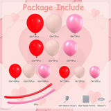 Pink Balloon Garland Arch Kit Coquette Birthday Decorations Red White Bow Balloons