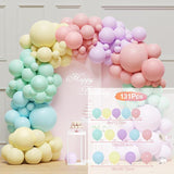 Pastel Balloon Arch Garland Kit Rainbow Balloons Pink Yellow Blue Purple for Party
