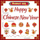 22pcs Chinese New Year 2025 Banner Hanging Swirls Snake Lunar Festival Decor