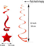 Patriotic Hanging Swirl Decorations: Red, White & Blue Star Party Decor (30 Piece Set)