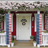 American Flag Porch Banners (Set of 2) - Patriotic Door Decor