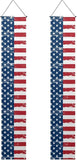 American Flag Porch Banners (Set of 2) - Patriotic Door Decor