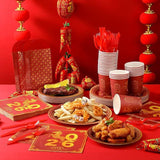 210 Pcs Chinese New Year Party Supplies Dinnerware Set For 30 Guests 2026