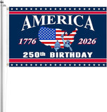 America 250 Flag 3x5 Ft Double Sided 3 Layers President Day Birthday Decoration