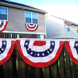 2x4 Ft Pleated Fan Flag 2 Pack Patriotic American Bunting President Day Decoration