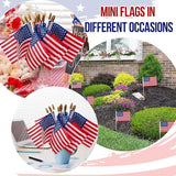 Mini American Flags on Stick (4x6 Inch), Patriotic Decor, Set of 12