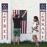 Presidents Day Patriotic Home of the Brave Outdoor Banner Door Porch Yard Decor