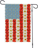 Myosotis Poppy American Garden Flag 12x18 Inch Double Sided Patriotic Presidents Day Yard Decor