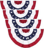 American Pleated Fan Flag (3x6 Ft) - Patriotic USA Bunting, Presidents Day Decor