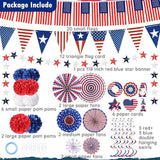 34PCS President Day Decorations USA Flag Stars Banner Outdoor Party Supplies