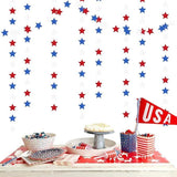 62ft Patriotic Red White Blue Star Streamers Garland Banner President Day Party Decor