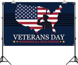 Veterans Day Backdrop Banner Honoring All Who Served Patriotic President Day Decoration