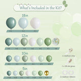 137pcs Dusty Blue Sage Green Balloon Garland Kit Pastel Baby Shower Party