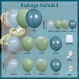 Blue Green Balloon Arch Kit 107pcs Dusty Sage Garland Baby Shower Birthday Party