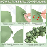 153pcs Sage Green Balloon Arch Garland Kit Olive Pastel Baby Shower Party