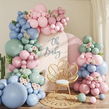 124pcs Pink Blue Green Balloon Arch Kit Pastel Baby Shower Birthday Party