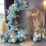 140pcs Dusty Blue Balloon Arch Kit Slate Boho Baby Shower Birthday Party