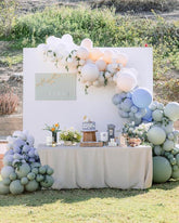 Dusty Green Blue Balloon Garland Double Stuffed Baby Shower Birthday Wedding Party