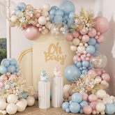 130pcs Gender Reveal Balloon Arch Kit Pink Blue Baby Shower Party