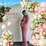 Sage Green Pink Gold Balloon Arch Kit for Birthday Baby Shower Wedding