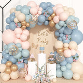 Gender Reveal Balloon Arch Kit 157pcs Dusty Pink Blue Gold Confetti Party