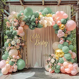 Pink Green Balloon Arch Kit 140pcs Metallic Gold Confetti Birthday Party Decor