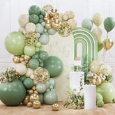Sage Green Balloon Arch Kit 142pcs Boho Green Baby Shower Birthday Party Decor