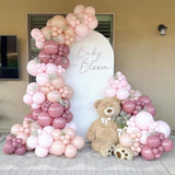 Pearl Dusty Pink Balloon Arch Double Stuffed Blush White Baby Wedding Party
