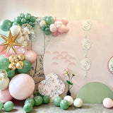 Sage Green Pink Gold Balloon Arch Kit 156pcs Pastel Baby Shower Birthday Party