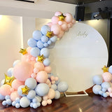 Dusty Blue Pink Balloon Set 50pcs 12 Inch Boho Baby Shower Birthday Party