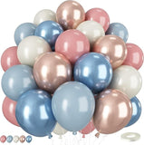 Dusty Blue Pink Balloon Set 50pcs 12 Inch Boho Baby Shower Birthday Party