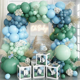 Dusty Slate Blue Green Balloon Arch Kit 118pcs Baby Shower Birthday Party