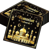 Eid Mubarak Party Decorations 50 Piece Ramadan Paper Napkins Star Moon Theme