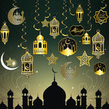 36 Piece Ramadan Eid Mubarak Ceiling Foil Swirls Hanging Danglers Streamers Party Decor