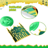 Ramadan Mubarak Hanging Swirl Decorations: Gold & Dark Green, 30 Piece