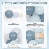 Dusty Blue Balloon Arch Kit Pastel Blue White Balloons Wedding Baby Shower Decor