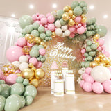 Sage Green Pink Balloon Arch Kit 200pcs Mixed Sizes Party Decor