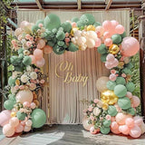Pink Green Balloon Pack 66pcs Metallic Gold Sage Green Party Decor