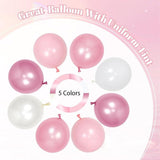 Pink Birthday Decorations Pearl White Metallic Balloons Fringe Curtain Banner for Women