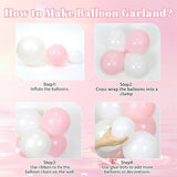 Pink Birthday Decorations Pearl White Metallic Balloons Fringe Curtain Banner for Women