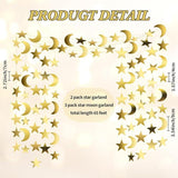5 Pack Gold Moon Star Garland Glitter Hanging Streamers Banner Party Decorations