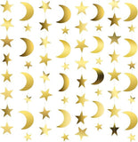 5 Pack Gold Moon Star Garland Glitter Hanging Streamers Banner Party Decorations
