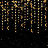 Gold Moon Star Garland Twinkle Hanging Decor Birthday Shower Ramadan Eid Party