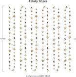 157ft Champagne Gold Star Garlands Hanging Star Decorations Streamer Banner