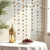 157ft Champagne Gold Star Garlands Hanging Star Decorations Streamer Banner