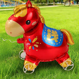 2Pcs 2026 Chinese New Year Pony Foil Balloons Money Print Home Decor