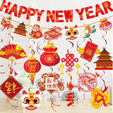 2025 Chinese New Year Decorations Banner Snake Year Spring Festival Hanging Swirls