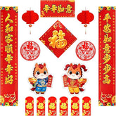 2026 Chinese New Year Decorations Spring Festival Couplets Fu Ornaments Red Lanterns