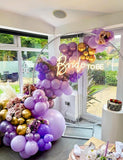132 PCS Purple Gold Balloon Arch Kit Multi Size Confetti Balloons Party Decor