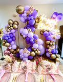 132 PCS Purple Gold Balloon Arch Kit Multi Size Confetti Balloons Party Decor